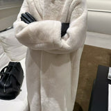 Harper Mink Faux Fur Coat in Ecru