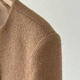 Angelina Wool Tweed Jacket in Brown