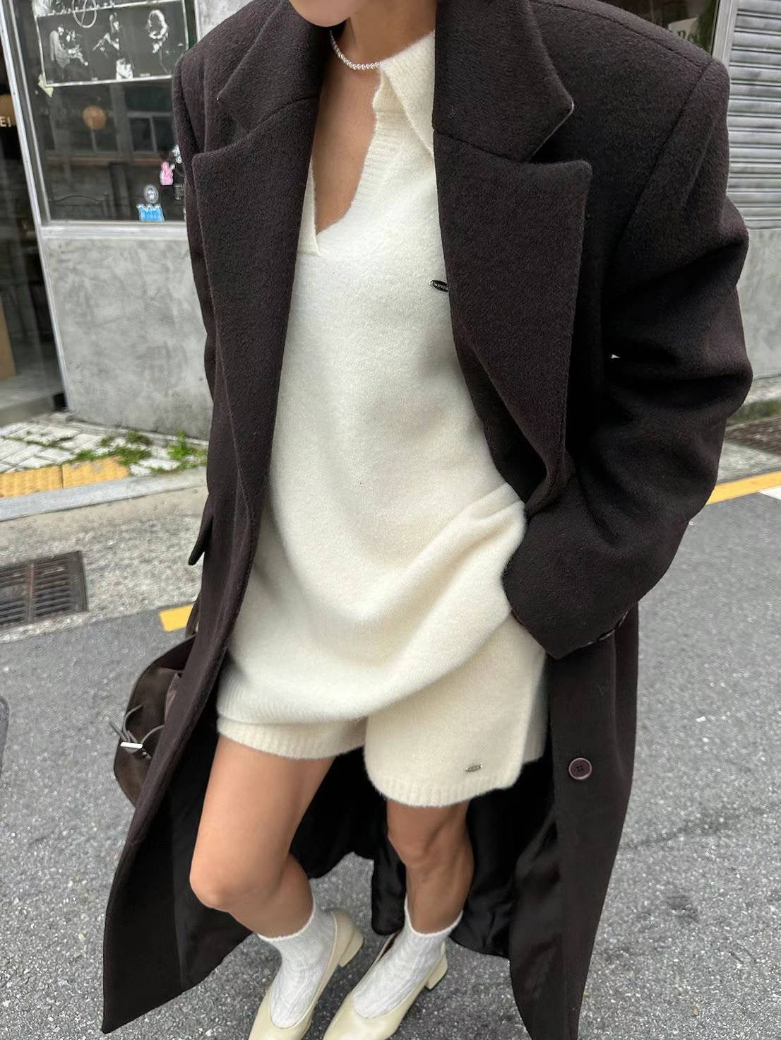 Thea Wool Coat in Chocolate