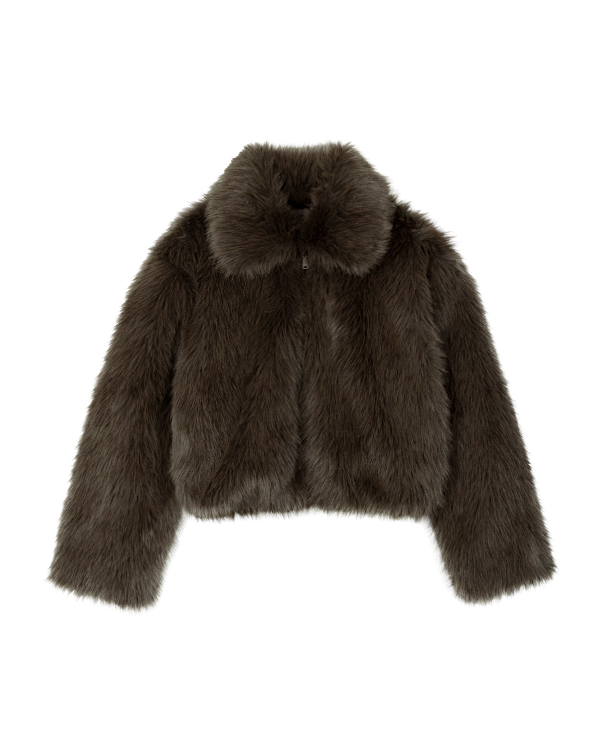 Sadie Faux Fur Jacket in Khaki