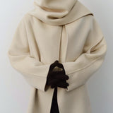 Etta Wool Jacket with Scarf in Cream