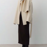 Etta Wool Jacket with Scarf in Cream
