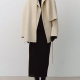 Etta Wool Jacket with Scarf in Cream