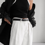 Classic Buckle Leather Belt