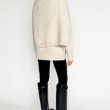 Celine Wool Sweater + Shawl Set in Oat