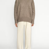 Celine Wool Sweater + Shawl Set in Beige