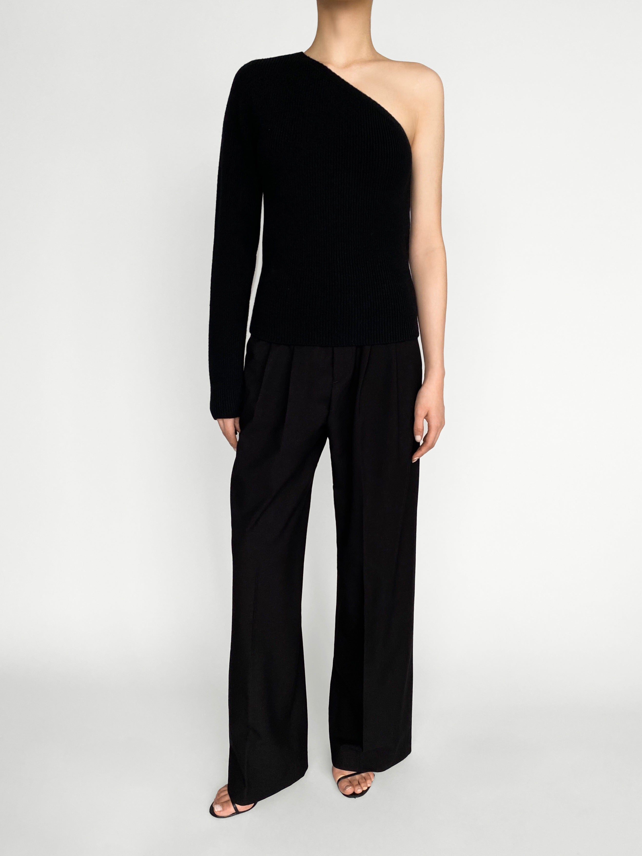 Naomi Wool Knit Top in Black