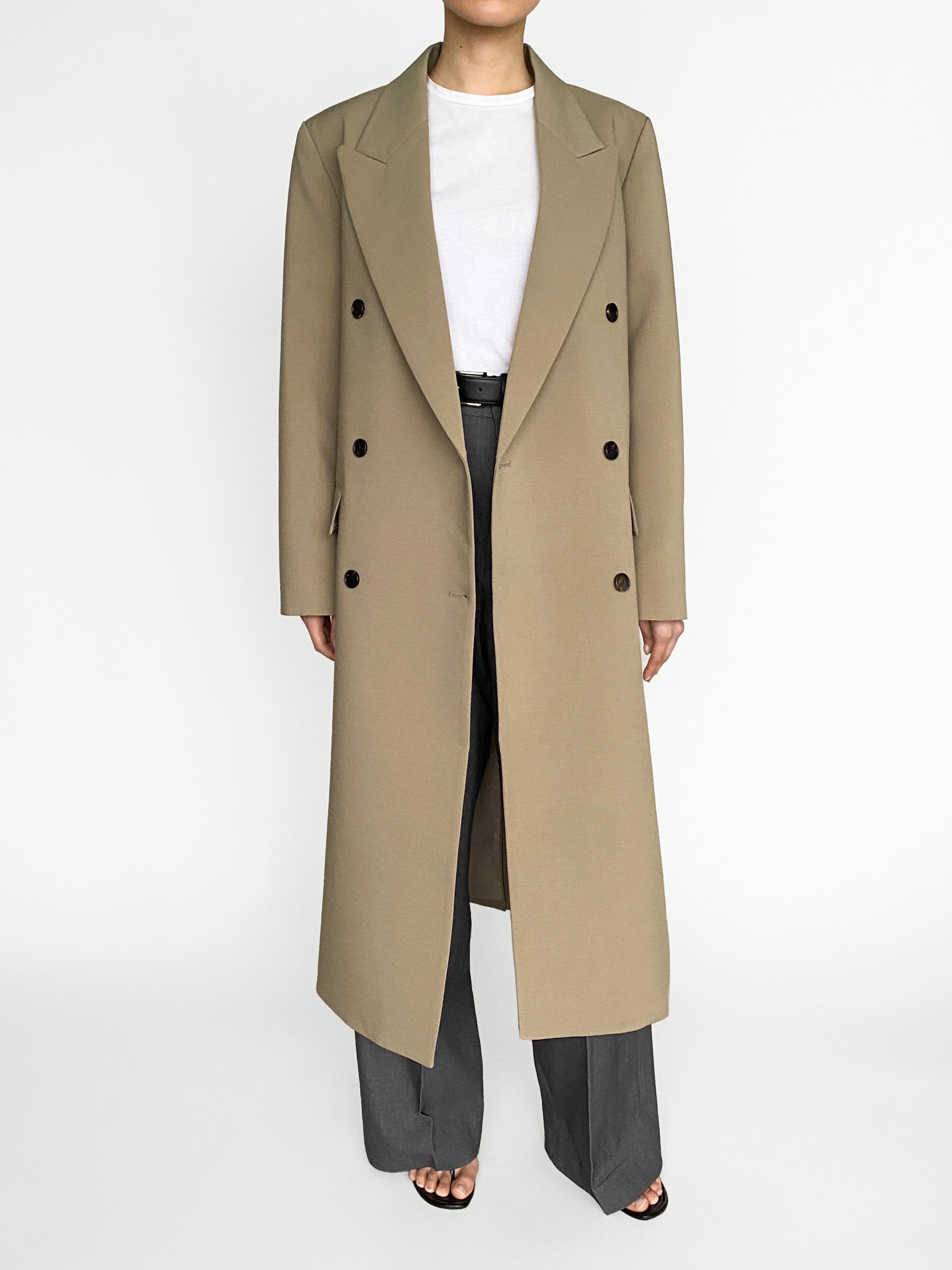 Sofia Double Breasted Coat in Beige