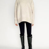 Celine Wool Sweater + Shawl Set in Oat