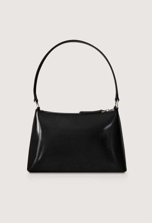 Maru Leather Shoulder Bag in Black