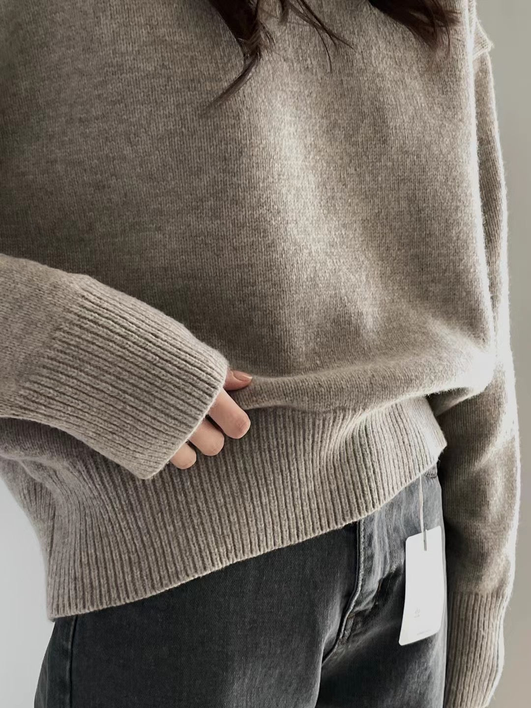 Sydney Wool Sweater in Beige Melange