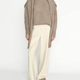 Celine Wool Sweater + Shawl Set in Beige