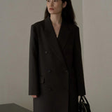 Sofia Double Breasted Coat in Charcoal