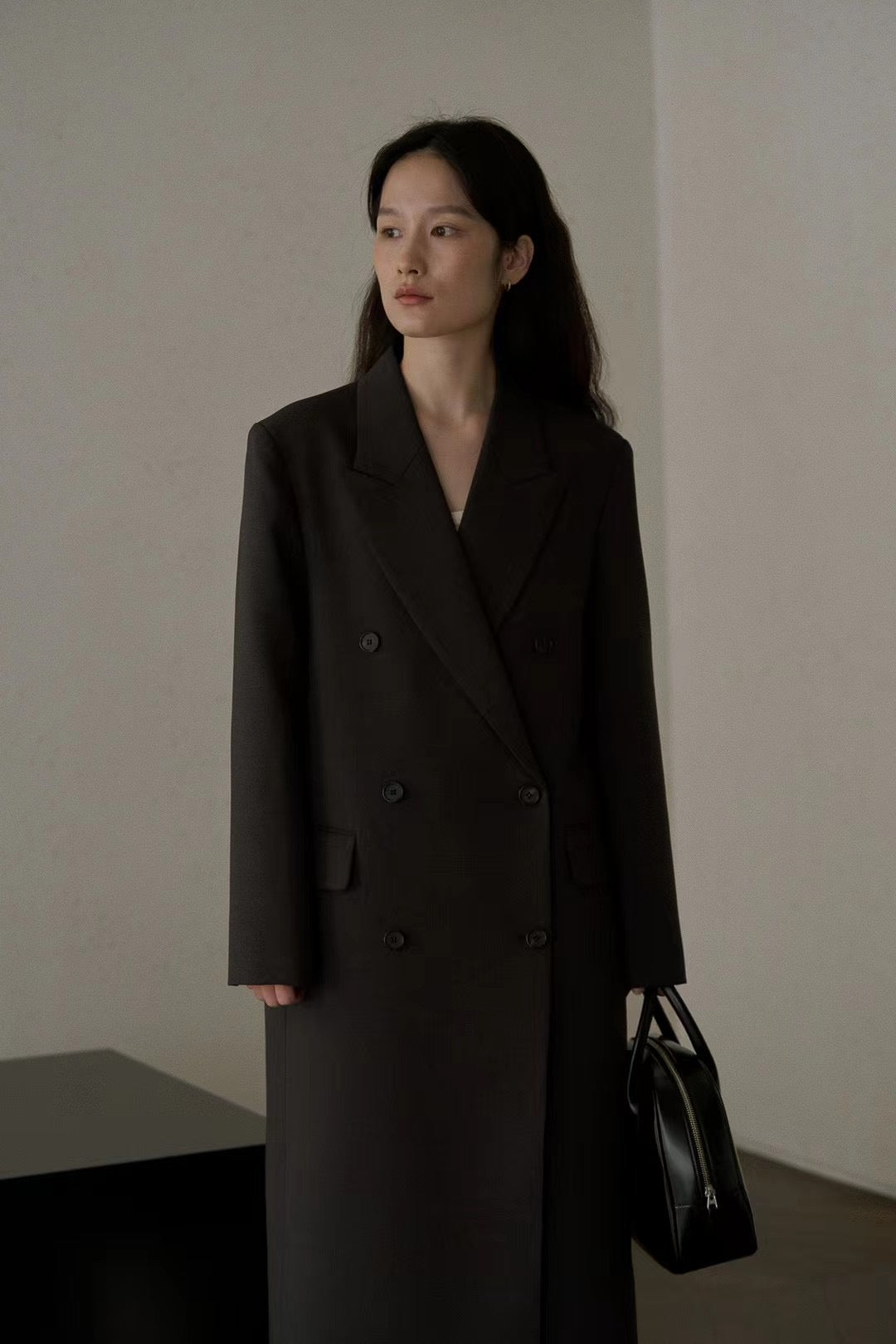 Sofia Double Breasted Coat in Charcoal